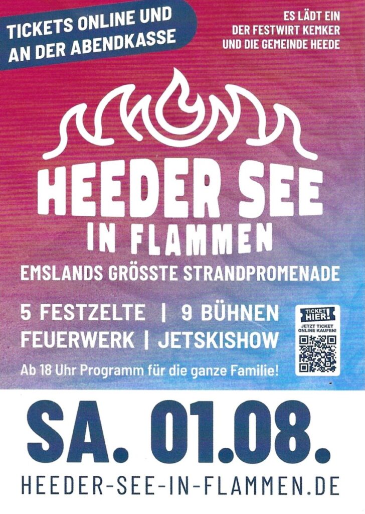 Heeder See in Flammen am 01.08.2026 – Emslands größte Strandpromenade lädt ein