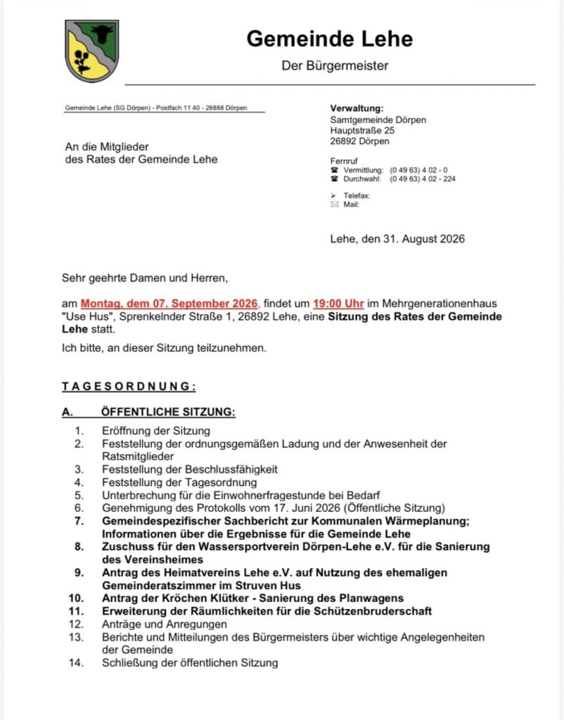 Bekanntmachung