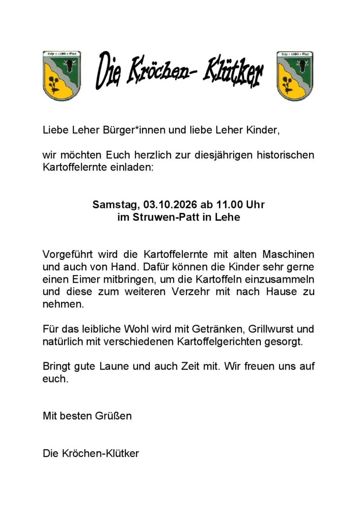 Kröchen-Klütker – Kartoffelfest