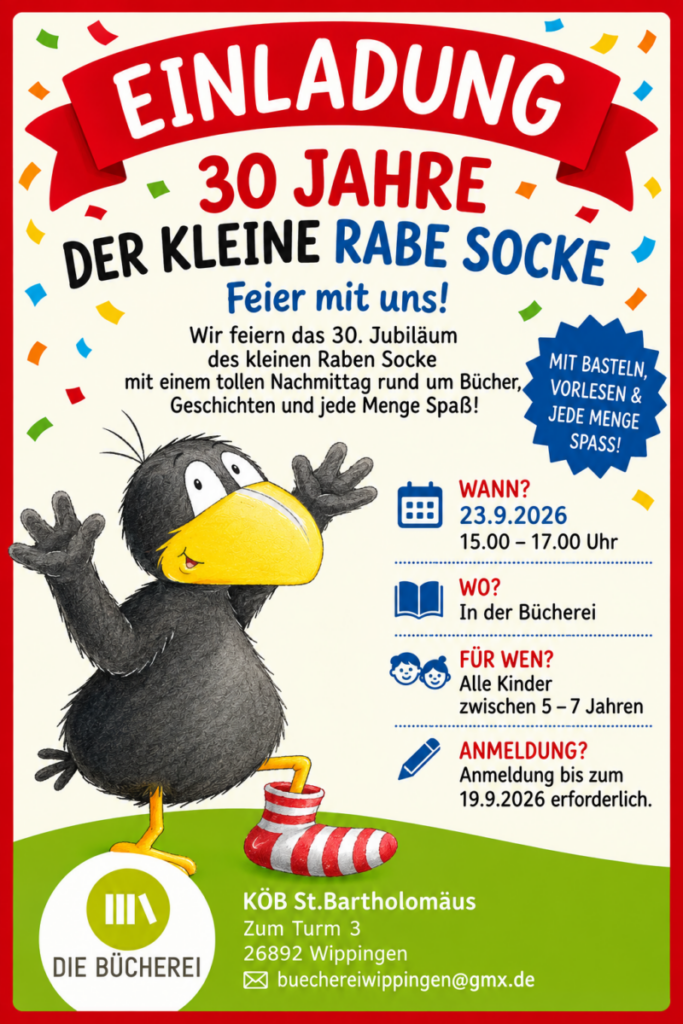 Rabenstarker Nachmittag in der Bücherei