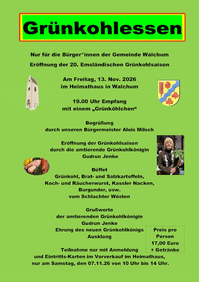 Grünkohlessen am 13.11.26