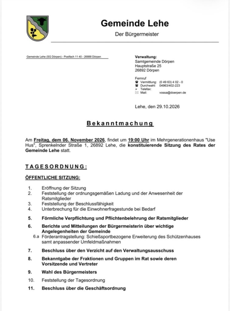 Bekanntmachung